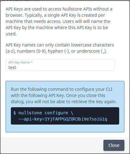 Create API Key